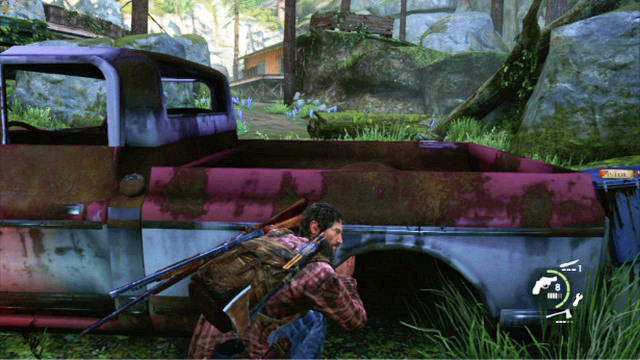Quickly, eliminate the first two of the assailants and wait in hiding for a moment - Ranch House - Tommys Dam - The Last of Us - Game Guide and Walkthrough
