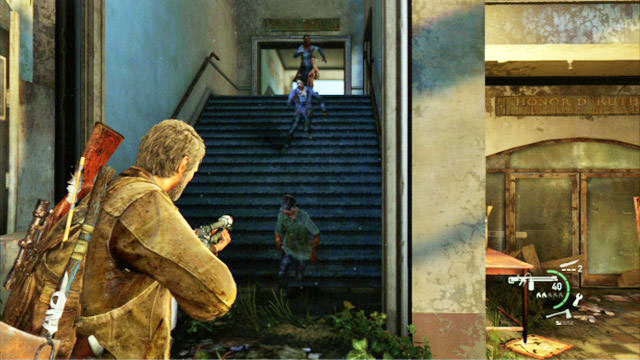 There is quite an army of mutants waiting there for you - Go Big Horns! - The University - The Last of Us - Game Guide and Walkthrough
