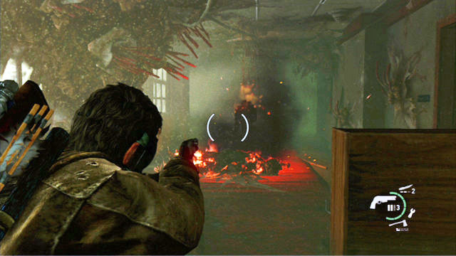 If you decide to fight, though, throw a Molotov's cocktail at the enemy and finish it out with your shotgun or the flame thrower - Go Big Horns! - The University - The Last of Us - Game Guide and Walkthrough