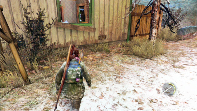 Eventually, you will fall down from a scarp and you will have to run ahead towards the house - The Hunt - Lakeside Resort - The Last of Us - Game Guide and Walkthrough
