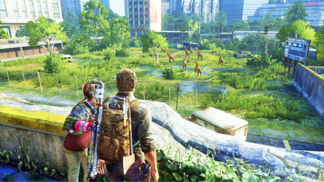 This way, you will reach a feeding giraffe - Highway Exit - Bus Depot - The Last of Us - Game Guide and Walkthrough