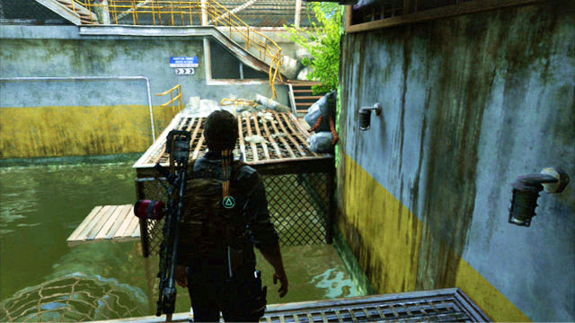 You can now transport the ladder up to the broken footbridge - Underground Tunnel (text & map) - Bus Depot - The Last of Us - Game Guide and Walkthrough
