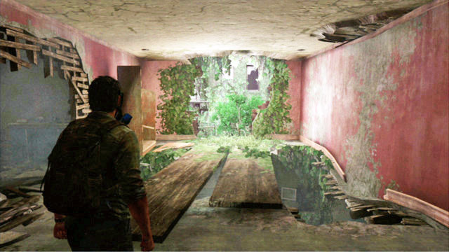 After the first encounter with the infected, climb to the higher floor and open the door to the left - The Quarantine Zone - Artifacts and pendants - The Last of Us - Game Guide and Walkthrough