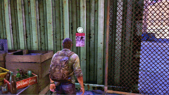 The poster is hanging on a piece of metal plate several steps away from the previous artifact - The Quarantine Zone - Artifacts and pendants - The Last of Us - Game Guide and Walkthrough