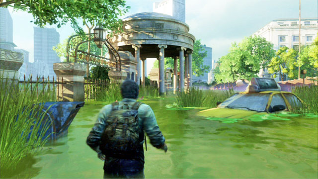Cross the lake to reach the structure with pillars - The Outskirts - Artifacts and pendants - The Last of Us - Game Guide and Walkthrough