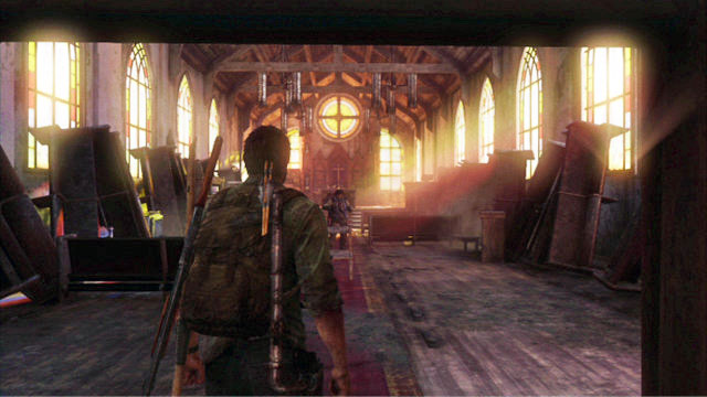 In Bill's second hideout, climb the stairs and approach the stained-glass windows at the other end of the church - Bill's Town - Artifacts and pendants - The Last of Us - Game Guide and Walkthrough