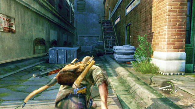 After you defeat the three assailants waiting in front of the big bookstore, go to the other end of this location and walk into the dark alley to the right - Alone and Forsaken (Pittsburgh) - Artifacts and pendants - The Last of Us - Game Guide and Walkthrough