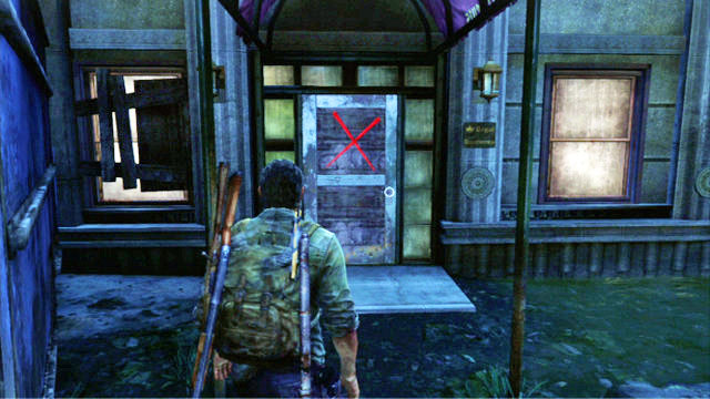 You should notice a door marked with a red cross - Alone and Forsaken (Pittsburgh) - Artifacts and pendants - The Last of Us - Game Guide and Walkthrough