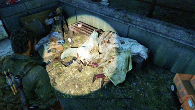 I the left corner of the room there is a corpse with the item on it - The Suburbs - Sewer - Artifacts and pendants - The Last of Us - Game Guide and Walkthrough