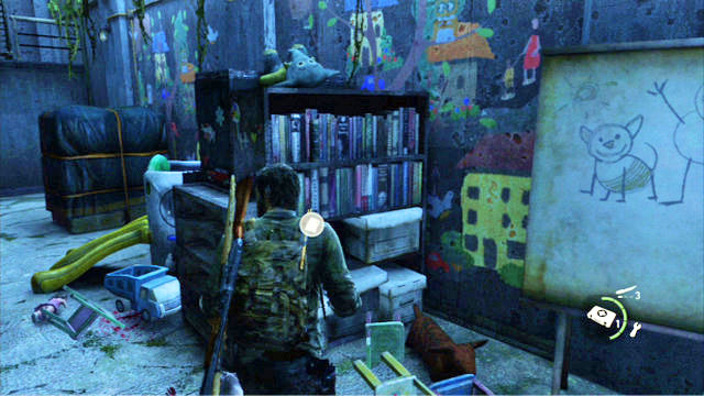 While sneaking, you will find a room that resembles a kindergarten - The Suburbs - Sewer - Artifacts and pendants - The Last of Us - Game Guide and Walkthrough
