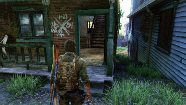 When you escape from the sewers, go ahead until you notice the first house with its door open, to the right - Suburbs - Suburbs - Artifacts and pendants - The Last of Us - Game Guide and Walkthrough