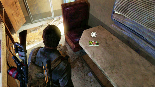 The photo is inside, on the table - Bus Depot - Artifacts and pendants - The Last of Us - Game Guide and Walkthrough