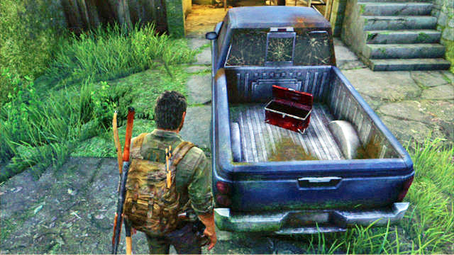 You can find them in the pick-up truck to the left of the ice-cream truck - Suburb - Training manuals and tools - The Last of Us - Game Guide and Walkthrough