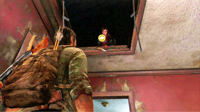 Joel cannot get up there but he can give a boost to Ellie - Suburb - Training manuals and tools - The Last of Us - Game Guide and Walkthrough