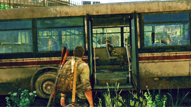 After you jump out of the bandits' place, you will e going by a bus - Pittsburgh - Comic Books - The Last of Us - Game Guide and Walkthrough