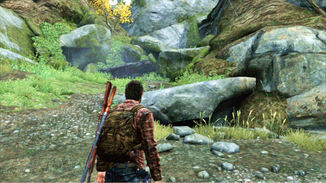 After you reach the brook, you will reach a place where you will have to climb up again - Tommys Dam - Comic Books - The Last of Us - Game Guide and Walkthrough
