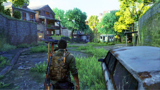 After you get to the suburbs, you will have to listen to the girl next to the ice-cream truck, next to the big inscription on the wall to the right, in the kitchen inside the building to the left and next to a Firefly symbol at the end of the road (at the barricade) - The Hidden Trophy - The Last of Us - Game Guide and Walkthrough