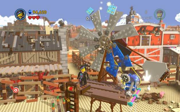 Jump onto the tower and lower the ladder - Flatbush Gulch - The story mode - The LEGO Movie Videogame - Game Guide and Walkthrough