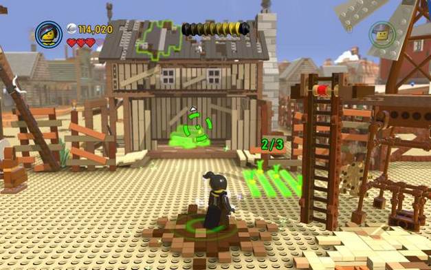 To enter the architect mode, you first need to bring down the wall of the building - Flatbush Gulch - The story mode - The LEGO Movie Videogame - Game Guide and Walkthrough