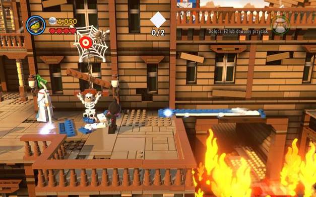 Vitruvius can walk over the blue beams - Old West - The story mode - The LEGO Movie Videogame - Game Guide and Walkthrough