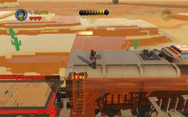 Climb up and lower the ladder - Old West - The story mode - The LEGO Movie Videogame - Game Guide and Walkthrough