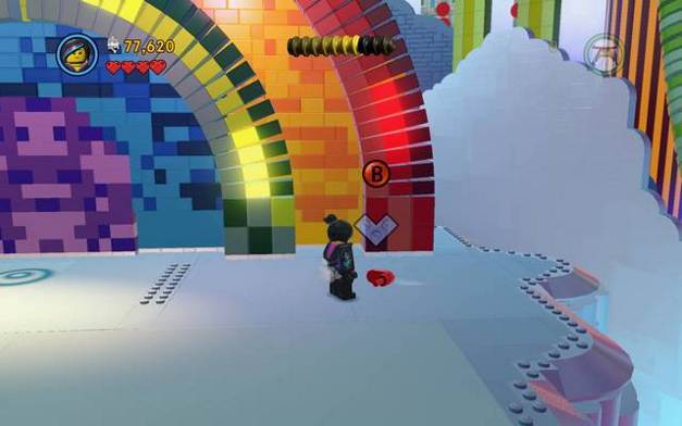 Find the crank at the rainbow - Welcome to Cloud Cuckoo Land - The story mode - The LEGO Movie Videogame - Game Guide and Walkthrough