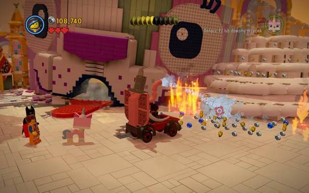 Put out fire at the stairs - Attack on Cloud Cuckoo Land - The story mode - The LEGO Movie Videogame - Game Guide and Walkthrough