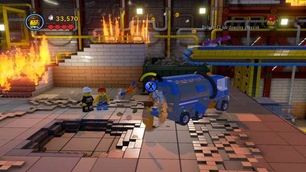 Destroy the back of the tank and get to water - Return from Reality - The story mode - The LEGO Movie Videogame - Game Guide and Walkthrough