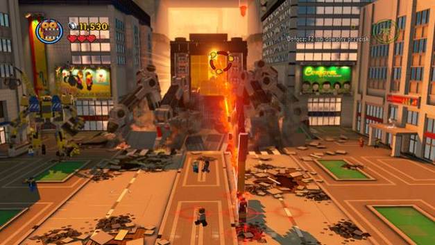 Destroy the golden blocks on Lord Business's robot - The Final Showdown - The story mode - The LEGO Movie Videogame - Game Guide and Walkthrough