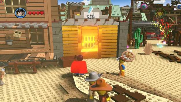 The third instruction page - Old West - Side Missions - Red Bricks - The LEGO Movie Videogame - Game Guide and Walkthrough