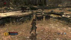 At the fork you can choose the path forward, to the building or to the left, up - Outer Wards - Chapter 1 - The Lord of the Rings: War in the North - Game Guide and Walkthrough