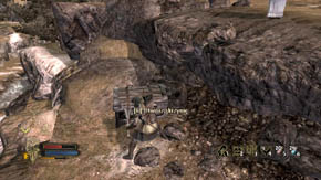 Run out of the cave and go forward (you should notice an entrance to another cave in the distance) till you jump down - The Coldfells - p. 2 - Chapter 3 - The Lord of the Rings: War in the North - Game Guide and Walkthrough