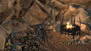 Additionally, if you play as Farin, then to the right of the fire there will be a vein of gold - examine it - Alpine Pass - Chapter 4 - The Lord of the Rings: War in the North - Game Guide and Walkthrough