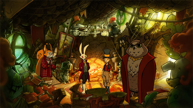 Marquiz gets back for you and together you enter town hall - Adventure in Mousewood - Walkthrough - The Night of the Rabbit - Game Guide and Walkthrough