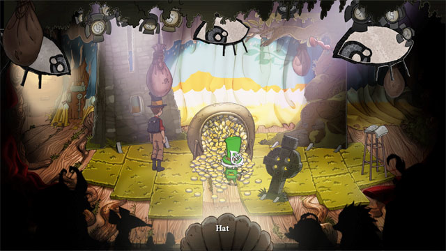 Go next to Leprechaun and use his hat - Final fight - Walkthrough - The Night of the Rabbit - Game Guide and Walkthrough
