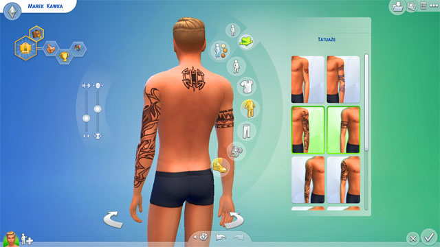 In the second tab (Tattoos) you can give your Sim some tattoos - Clothes - Creating a Sim - The Sims 4 - Game Guide and Walkthrough
