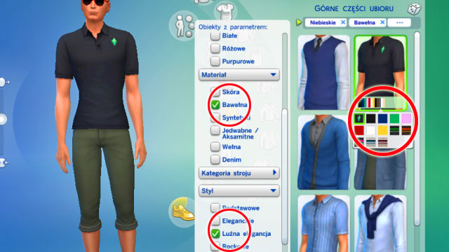 When you choose clothes, its a good idea to use filters - a button located above the list of clothes - Clothes - Creating a Sim - The Sims 4 - Game Guide and Walkthrough