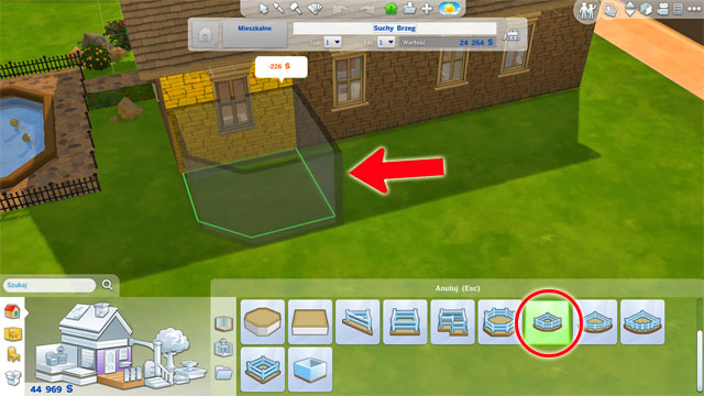 Terrace can also be built on the ground floor by using a proper tool in the build mode - Expanding a house - The house - The Sims 4 - Game Guide and Walkthrough