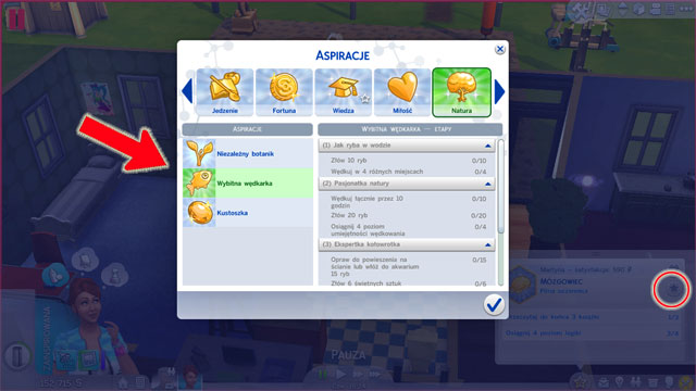 At any moment, you can change your aspiration, by using the icon in the aspiration panel and selecting a new aspiration from the list - Aspirations - Sims life - The Sims 4 - Game Guide and Walkthrough