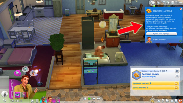 Fulfilling an aspiration provides you with an additional bonus, which you are informed about in the upper-right corner of the screen - Aspirations - Sims life - The Sims 4 - Game Guide and Walkthrough