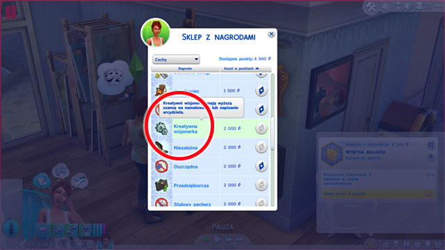 Remember that you still can help yourself by buying a Lifetime Reward which is a new trait named Creative Visionary (its cost is 2000 Lifetime Happiness points) - Painter - Career tracks - The Sims 4 - Game Guide and Walkthrough