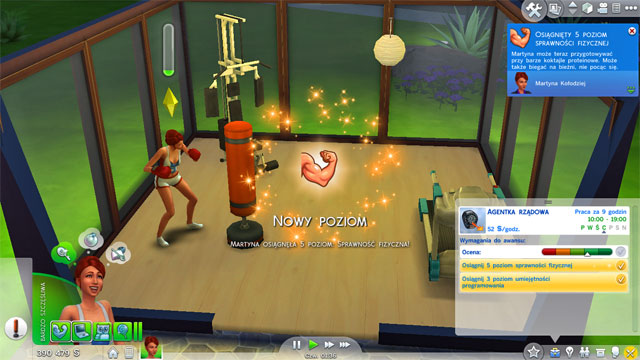 As a Government Agent (6) you need to return to physical training and to learn the 5th level of Fitness - Secret Agent - Career tracks - The Sims 4 - Game Guide and Walkthrough