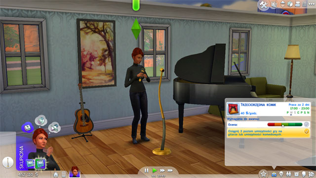As a C-Lister (3) you have to learn the 3rd level of Guitar OR Comedy - Entertainment - Career tracks - The Sims 4 - Game Guide and Walkthrough