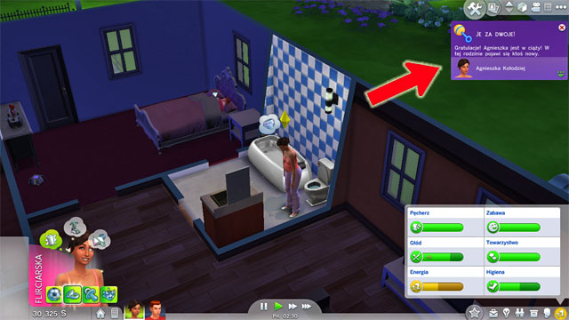 After the Try for a baby interaction, you need to make sure that the Sim woman is pregnant - The child - The Sim Environment - The Sims 4 - Game Guide and Walkthrough