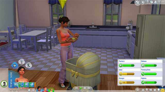 When the birth time comes, you can click the Sim and select Give birth to the baby at the hospital, or wait for the baby to appear in the cradle - The child - The Sim Environment - The Sims 4 - Game Guide and Walkthrough