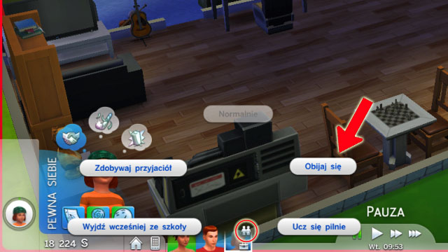 It should be pointed out that, when the Sim is at school (this also goes for the workplace), after you click the icon above his head, on bottom the panel, you can control his actions - The child - The Sim Environment - The Sims 4 - Game Guide and Walkthrough