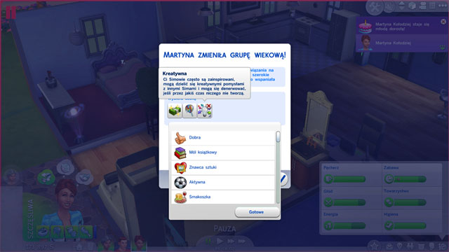 After you turn from a teen to a young adult, you select the last trait - The child - The Sim Environment - The Sims 4 - Game Guide and Walkthrough