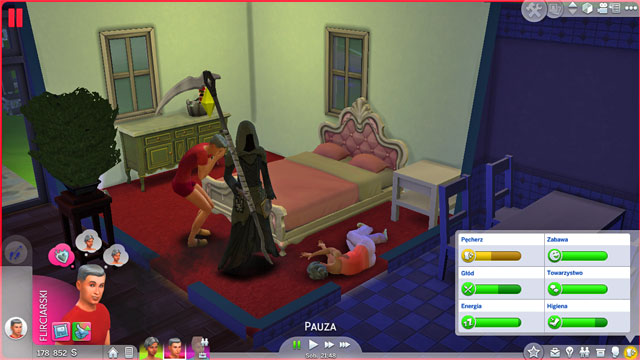 When the Sim has lived his life out, and his time comes, he is visited by the Grim Reaper - Death - The Sim Environment - The Sims 4 - Game Guide and Walkthrough