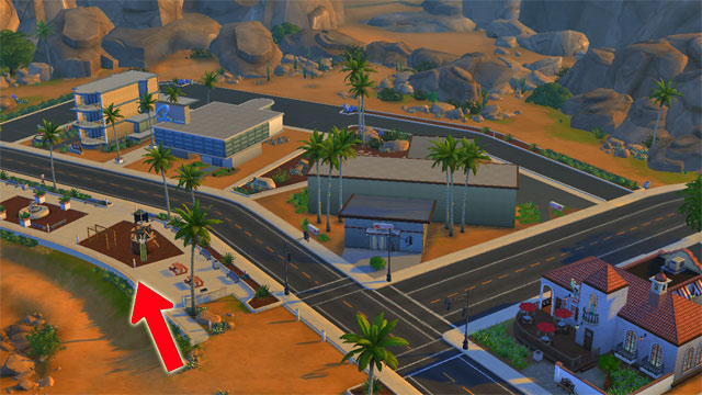W Oasis Springs these are a park, a bar, a gym , a lounge and a museum - Outdoors Entertainment - The Sim Environment - The Sims 4 - Game Guide and Walkthrough