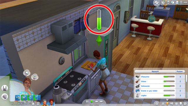 When you are developing your Sims skills you can see the learning indicator - General Information - Skills - The Sims 4 - Game Guide and Walkthrough